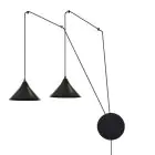 Emibig Pendelleuchte Abramo Stahl Schwarz | Geeignet für 2x E27 - Max 15W