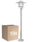 Mehrfachpackung 10x Nordlux Agger Sockellampe Metall Brushed Aluminium | Geeignet für 1x E27 